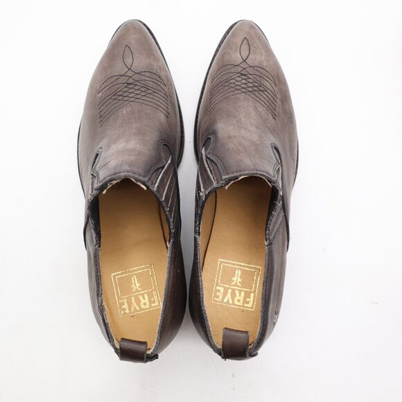 Frye Billy Shootie Boots Women's Size 9.5 B Gray Brown Leather Slip On - Picture 9 of 10